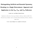 Cover page: Distinguishing artificial and essential symmetry breaking in a single determinant: approach and application to the C 60 , C 36 , and C 20 fullerenes