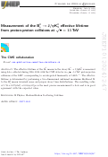 Cover page: Measurement of the Bs0→J/ψKS0 effective lifetime from proton-proton collisions at s = 13 TeV