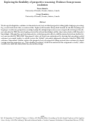 Cover page: Exploring the flexibility of perspective reasoning: Evidence from pronoun resolution