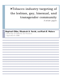 Cover page: Tobacco industry targeting of the lesbian, gay, bisexual, and transgender community: A white paper