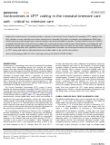 Cover page: Controversies in CPT® coding in the neonatal intensive care unit: - critical vs. intensive care.