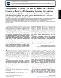 Cover page: Preoperative Aspirin Use and Its Effect on Adverse Events in Patients Undergoing Cardiac Operations