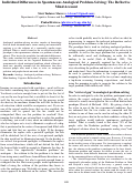 Cover page: Individual Differences in Spontaneous Analogical Problem-Solving: The Reflective
Mind Account