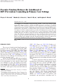 Cover page: Provider fatalism reduces the likelihood of HIV-prevention counseling in primary care settings