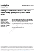 Cover page of Buildings Sector Scenarios: Demand-side data to support energy system planning in the United States