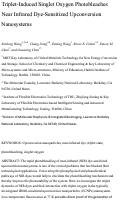 Cover page: Triplet-Induced Singlet Oxygen Photobleaches Near-Infrared Dye-Sensitized Upconversion Nanosystems