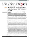 Cover page: Stage-specific, Nonlinear Surface Ozone Damage to Rice Production in China
