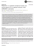 Cover page: Perspective on equitable translational studies and clinical support for an unbiased inclusion of the LGBTQIA2S+community.