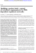 Cover page: ‘Building a perfect body’: control of vertebrate organogenesis by PBX-dependent regulatory networks