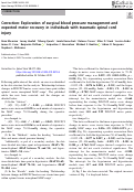 Cover page: Correction: Exploration of surgical blood pressure management and expected motor recovery in individuals with traumatic spinal cord injury.