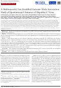 Cover page: A Multiancestry Sex-Stratified Genome-Wide Association Study of Spontaneous Clearance of Hepatitis C Virus.