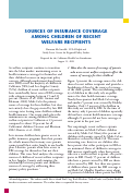 Cover page: Sources of Insurance Coverage Among Children of Recent Welfare Recipients.