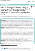 Cover page: Effect of myeloid differentiation primary response gene 88 on expression profiles of genes during the development and progression of Helicobacter-induced gastric cancer