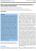 Cover page: Value of personal statements to dermatology programs: a survey-based critical review