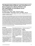Cover page: The Relationship of Blood- and Urine-Boron to Boron Exposure in Borax-Workers and the Usefulness of Urine-Boron as an Exposure Marker