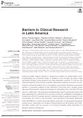 Cover page: Barriers to Clinical Research in Latin America.