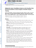 Cover page: Making the Jump: A Qualitative Analysis on the Transition From Bedside Assistant to Console Surgeon in Robotic Surgery Training