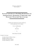 Cover page: Forward and Inverse Modeling Frameworks for Nondestructive Evaluation of Materials with Resonant Ultrasound Spectroscopy