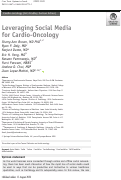 Cover page: Leveraging Social Media for Cardio-Oncology.