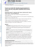 Cover page: Factors associated with refeeding hypophosphatemia in adolescents and young adults hospitalized with anorexia nervosa