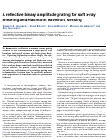 Cover page: Reflective binary amplitude grating for soft x-ray shearing and Hartmann wavefront sensing.