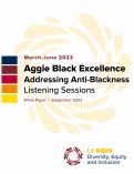 Cover page of Aggie Black Excellence: Addressing Anti-Blackness, Listening Sessions White Paper