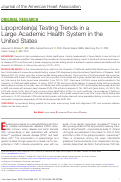 Cover page: Lipoprotein(a) Testing Trends in a Large Academic Health System in the United States