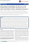 Cover page: CD4 count at presentation for HIV care in the United States and Canada: Are those over 50 years more likely to have a delayed presentation?