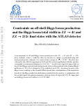 Cover page: Constraints on off-shell Higgs boson production and the Higgs boson total width in ZZ → 4ℓ and ZZ → 2ℓ2ν final states with the ATLAS detector