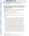 Cover page: Multilevel Factors Shaping Awareness of and Attitudes Toward Pre-exposure Prophylaxis for HIV Prevention among Criminal Justice-Involved Women