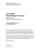 Cover page: Case Study: Road Pricing In Practice
