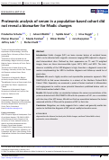 Cover page: Proteomic analysis of serum in a population‐based cohort did not reveal a biomarker for Modic changes