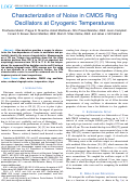 Cover page: Characterization of Noise in CMOS Ring Oscillators at Cryogenic Temperatures