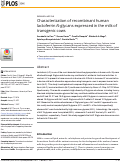 Cover page: Characterization of recombinant human lactoferrin N-glycans expressed in the milk of transgenic cows