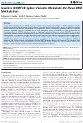 Cover page: Inactive DNMT3B Splice Variants Modulate De Novo DNA Methylation
