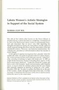 Cover page: Lakota Women's Artistic Strategies in Support of the Social System
