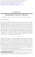 Cover page: Satisfiability Modulo theories
