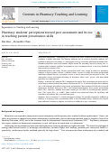 Cover page: Pharmacy students' perceptions toward peer assessment and its use in teaching patient presentation skills