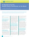 Cover page: 10 Questions for the Newbie Nurse Practitioner on the Block