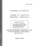 Cover page: TURBULENT EXCHANGE OF MOMENTUM, MASS AND HEAT BETWEEN FLUID STREAMS AND PIPE WALL