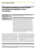 Cover page: Convergent resistance to GABA receptor neurotoxins through plant-insect coevolution.