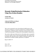 Cover page: Dynamic Origin/Destination Estimation Using True Section Densities