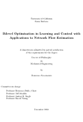 Cover page: Bilevel Optimization in Learning and Control with Applications to Network Flow Estimation