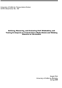 Cover page: Defining, Measuring, and Evaluating Path Walkability, and Testing Its Impacts on Transit Users’ Mode Choice and Walking Distance to the Station