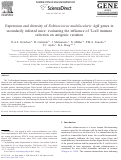 Cover page: Expression and diversity of Echinococcus multilocularis AgB genes in secondarily infected mice: evaluating the influence of T-cell immune selection on antigenic variation