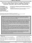 Cover page: Emergency Department Septic Screening in Respiratory Syncytial Virus (RSV) and Non-RSV Bronchiolitis