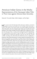 Cover page: American Indian Genes in the Media: Representations of the Havasupai Indian Tribe in Their Case against Arizona State University