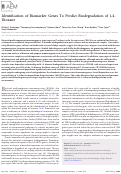 Cover page: Identification of Biomarker Genes To Predict Biodegradation of 1,4-Dioxane