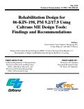 Cover page: Rehabilitation Design for 06-KIN-198, PM 9.2/17.9 Using Caltrans ME Design Tools: Findings and Recommendations