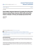 Cover page: Heart-Healthy Integrative Nutritional Counseling Group Education Sessions Among Chinese Americans With Cardiovascular Risk Factors or Disease: A Primary Care Quality Improvement Pilot.